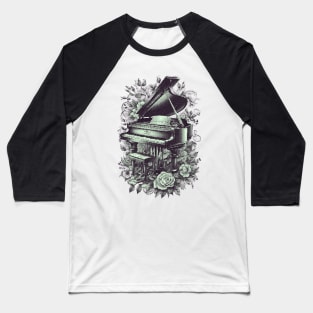 Piano & roses pixel art Nokia green Baseball T-Shirt